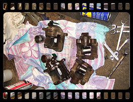 Brake calipers disassembled