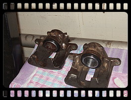 The front brake calipers rebuilt