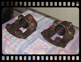 The rear brake calipers rebuilt